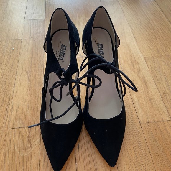 Black Tie Up Heels - Picture 1 of 3